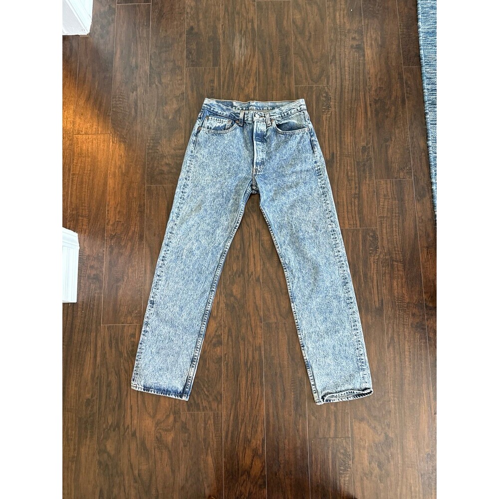 Vintage 80s Levi’s 501 Red Tag Made in USA Acid Wash Jeans 31x32 Women’s - Picture 2 of 12